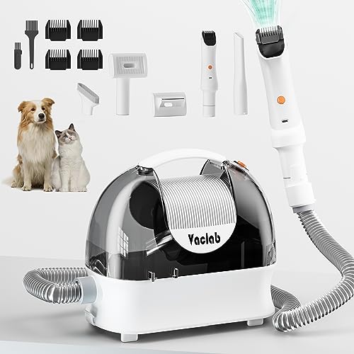 VACLAB Pet Grooming Kit with 3.0L Capacity, Dog Vacuum for Shedding Grooming with 5 Pet Groomer Tools, Low Noise Dogs Hair Brush Vacuum Cleaner Dog Clippers for Cats and Other Pets,Animals