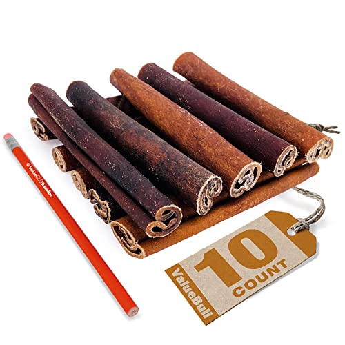 ValueBull Collagen Sticks, Long Lasting Beef Dog Chews, Healthy & Safe, Jumbo 6 Inch, 10 Count - Single Ingredient, Rawhide-Free, Natural Dog Chews, Healthy for Hips, Joints, Skin & Coat
