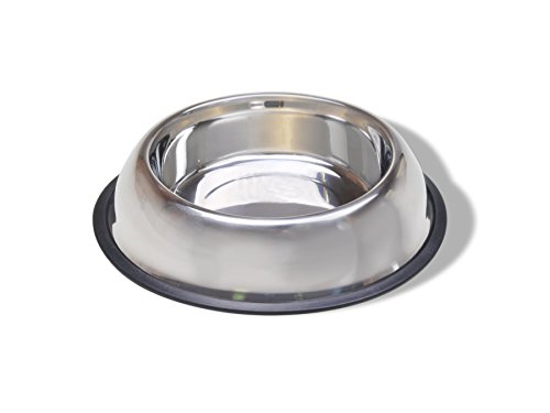 Van Ness Pets Medium Non Tip Stainless Steel Dog Bowl, 32 OZ Food and Water Dish, Wide Base Prevents Spills