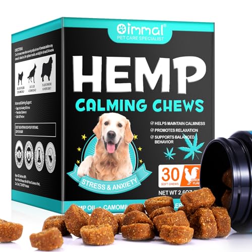 VCTSOF Calming Chews for Dogs 30 Cherws, Dog Calming Treats, Helps with Dog Anxiety, Separation, Barking, Stress Relief, Melatonin for Dogs, Sleep Calming Aid, All Breeds & Sizes (Chicken-30Chews)