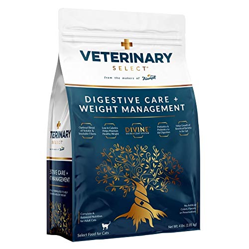 Veterinary Select Digestive Care and Weight Management Dry Cat Food, Clear 4 Pound