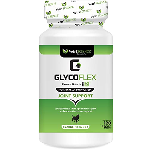 VETRISCIENCE GlycoFlex Stage 2 Hip and Joint Supplement for Dogs, Chewable Tablet – Moderate Joint Support with Green Lipped Mussel, DMG, and 750 MG Glucosamine Per Tablet