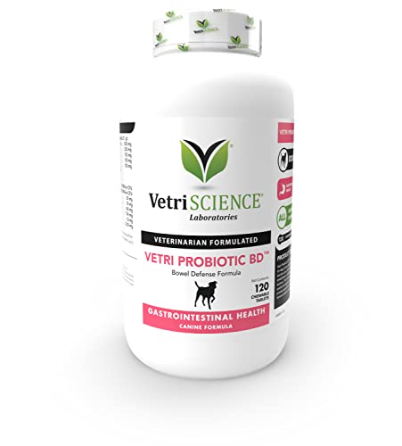 VetriScience Vetri Probiotic Bowel Defense and GI Support Supplement for Dogs, 120 Tablets