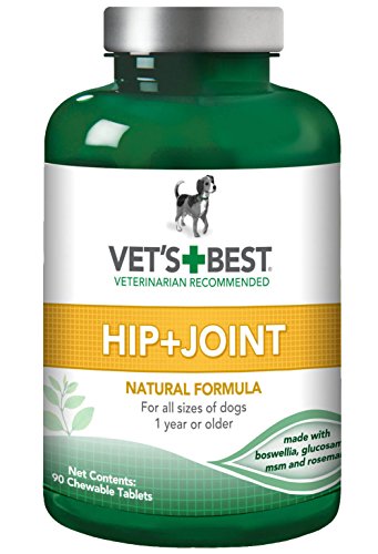 Vet's Best Advanced Hip & Joint Dog Supplements | Formulated with Glucosamine and Chondroitin to Support Dog Joint and Cartilage Health | 90 Chewable Tablets