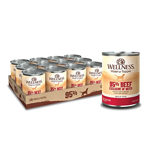 Wellness Natural Pet Food 95% Beef Natural Wet Grain Free Canned Dog Food, 13.2-Ounce Can (Pack of 12)