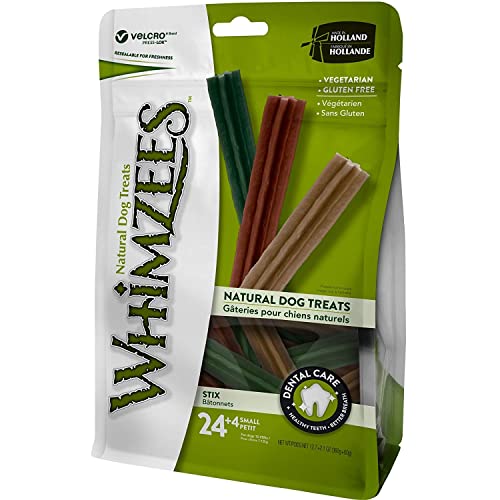 WHIMZEES by Wellness Dental Chews for Dogs, Natural, Long Lasting Treats for Cleaner Teeth & Fresher Breath, Grain Free & Hypoallergenic, 28 Chews