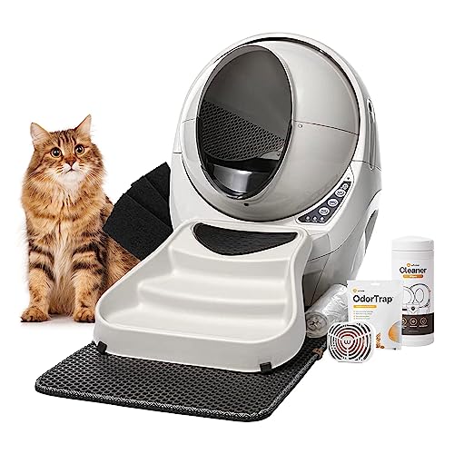 Whisker Litter-Robot 3 Connect Pro Bundle (Beige) Includes Litter-Robot 3, Litter Trap Mat, Fence, Ramp, OdorTrap Pod & 6 Refills, 100 Liners, 6 Carbon Filters, Cleaner Wipes & 1 Year WhiskerCare