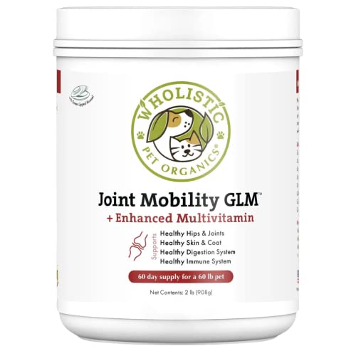 Wholistic Pet Organics Joint Mobility GLM: Dog Joint Health Supplement Glucosamine Chondroitin for Dogs Arthritis Pain Relief Hip and Joint Support Green Lipped Mussels for Dogs Large Breed