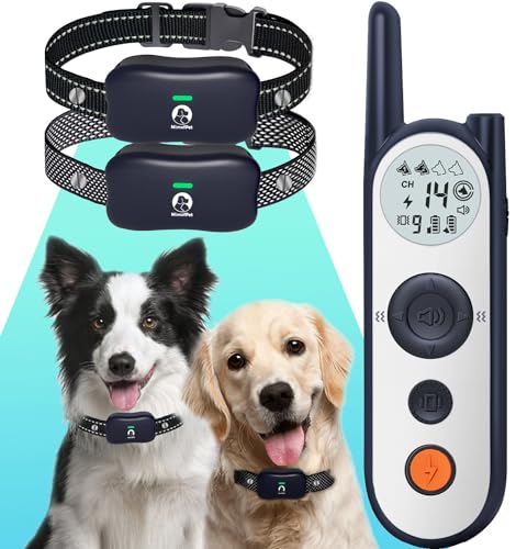 Wireless Dog Fence for 2 Dogs - Covers 856-Acre Wireless Dog Collar fence System,5900FT Shock Collar with Remote,Rechargeable Electric Fence for Dogs with 3 Training Modes for Large Medium Dogs