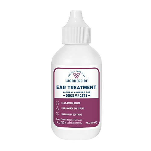 Wondercide - Ear Treatment Drops for Dogs and Cats with Natural Essential Oils - Gentle Solution and Fast Multi-Symptom Ear Relief for Pets - Alcohol-Free - 2 Fl oz