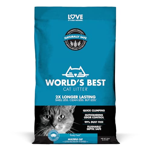 WORLD'S BEST CAT LITTER Multiple Cat Lotus Blossom Scented 15 Pounds