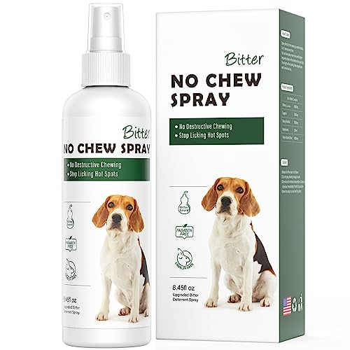 YIBBEIC Bitter Spray for Dogs to Stop Chewing，No Chew Spray for Puppies and Cats，Powerful Bitter Deterrent Stop Pets from Chewing on Furniture,Shoes，No Licking of Fur, Bandages, Wounds…