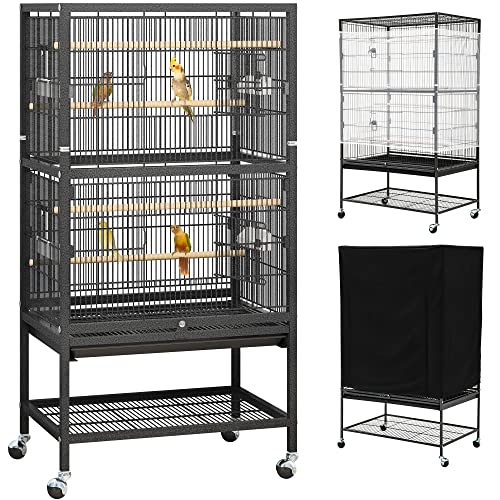 YITAHOME 52 inches Birdcage Cover and Bird Cage Seed Catcher, Bird Cages for Parakeets, Parrot, Cockatiel, Pigeon, Flight cage for Birds