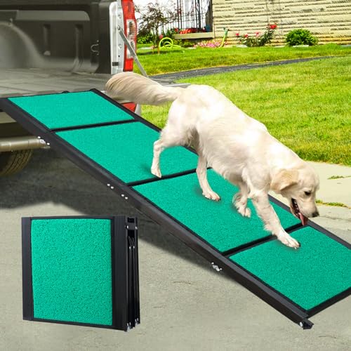 71" Max Length & 20" Width Dog Car Ramps,Large Dog Folding Ramp with Non-slip Carpet Surface,Pet Stairs Ramp for Large Cars,SUVs, Trucks & Outdoor Steps, Durable Dog Stairs for Large Dogs Up to 285LBS