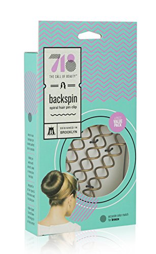 718-Beauty Backspin Spiral Hair Pin, Easy & Fast Bun Maker Twist Screws - Hair Pin for Women, Updo Hair Accessories - Color Match for Light Hair, 4 Pins