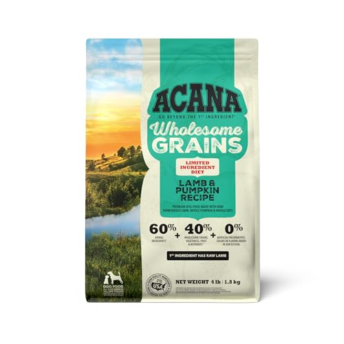 ACANA Wholesome Grains Dry Dog Food, Lamb & Pumpkin Recipe, 4lb