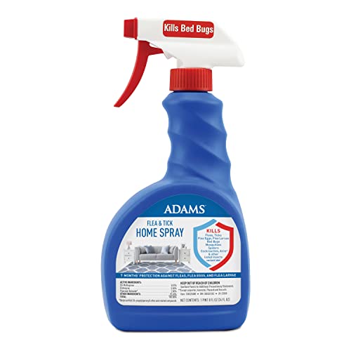 Adams Flea & Tick Spray, Kills Fleas, Flea Eggs, Larvae, Bed Bugs, Ticks, Ants, Cockroaches, Spiders, Mosquitoes And Many Other Listed Nuisance Pests In The Home, 24 Fl Oz