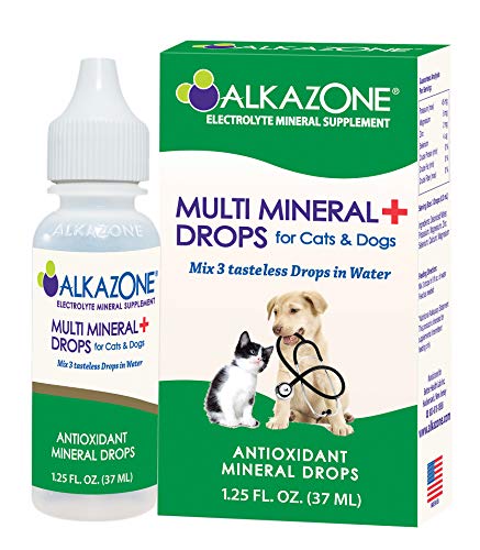 Alkazone Alkaline Multi Mineral Drops for Cats and Dogs - Animals are Naturally Designed to be More Alkaline Than Acidic. Their Bodies can Benefit from Using Alkaline Water for Pets with Minerals