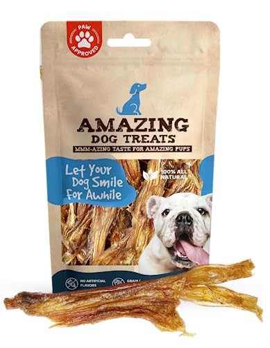 Amazing Dog Treats - Wishbone Beef Tendon - 8 Count - Meaty Thick Bully Tendon Dog Chews - Long Lasting Beef Tendons for Dogs - Best Bully Stick Tendons - No Hide Dog Chew