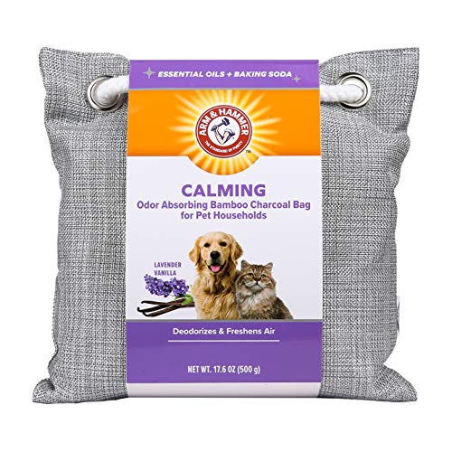 Arm & Hammer for Pets Air Care Calming Bamboo Charcoal Air Purifying Bag in Lavender Vanilla Scent | 17.6 oz Odor Absorbing Charcoal Bag | Easy Pet Odor Eliminator for Pet Households (FF12537)