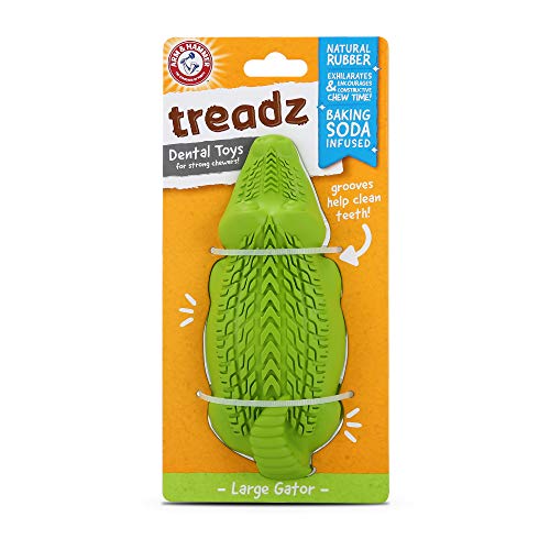 Arm & Hammer for Pets Super Treadz Gator Dental Chew Toy for Dogs - Best Dental Dog Chew Toy - Dog Dental Chew Toys Reduce Plaque & Tartar Buildup Without Brushing - For Dogs up to 35 Lbs