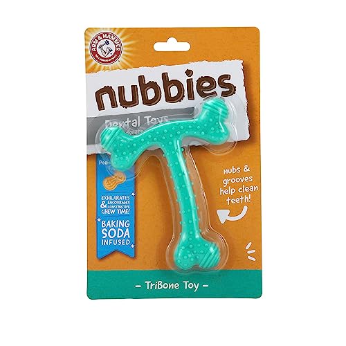 Arm & Hammer Ora-Play T-Bone Dental Chew Toy for Dogs | Best Dog Chew Toy For the Toughest Chewers | Reduces Plaque & Tartar Buildup Without Brushing, Peanut Butter Flavor