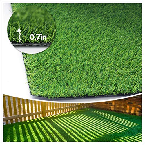 Artificial Grass Synthetic Lawn (0.7" Custom Sizes) -3FTx5FT Indoor/Outdoor Grass Carpet, Easy Installation Multi-use Astroturf Rug, Dog Turf with Drain Holes