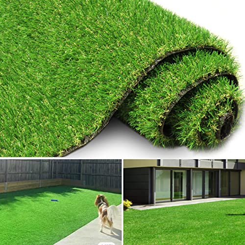 Artificial Grass Turf for Pet Dogs 4' x 6', FREADEM Fake Grass Lawn with Drain Holes, Indoor Outdoor Synthetic Grass Mat for Garden Gym Patio Balcony Playground Backyard, Height 0.8 Inch