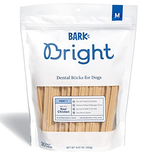 Bark Bright Dental Sticks for Medium Dogs Chews, 15.87 oz, Count of 30