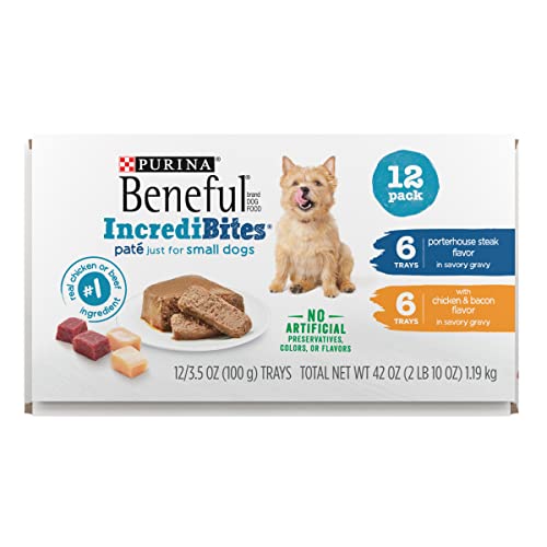 Beneful IncrediBites with Chicken and Natural Bacon Flavor and Porterhouse Steak Flavor Wet Dog Food Variety Pack - (12) 3.5 Oz. Cans