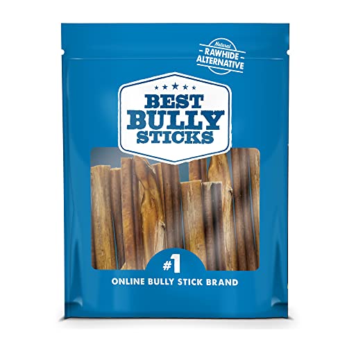 Best Bully Sticks 4-8 Inch Odor-Free Bully Sticks for Dogs - 4-8” Fully Digestible, 100% Grass-Fed Beef, Grain and Rawhide Free | 8 oz