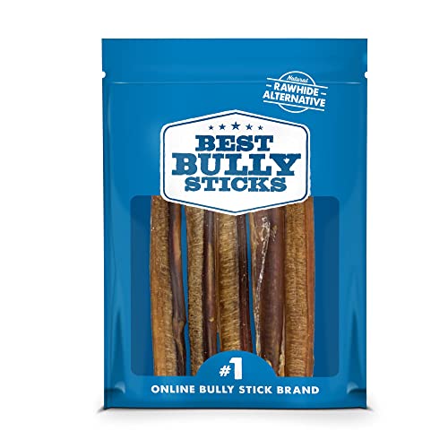 Best Bully Sticks 6 Inch All-Natural Bully Sticks for Dogs - 6” Fully Digestible, 100% Grass-Fed Beef, Grain and Rawhide Free | 5 Pack Trial Size