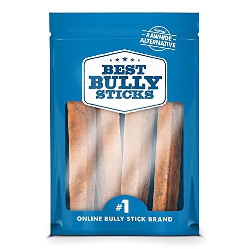 Best Bully Sticks All-Natural Premium 6 Inch Jumbo Bully Sticks for Large Dogs - USA Baked & Packed - 100% Grass-Fed Beef - Single Ingredient Grain & Rawhide Free Dog Chews - 4 Pack