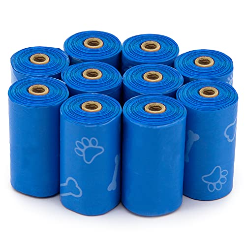 Best Pet Supplies Dog Poop Bags for Waste Refuse Cleanup, Doggy Roll Replacements for Outdoor Puppy Walking and Travel, Leak Proof and Tear Resistant, Thick Plastic - Blue (Unscented), 150 Bags