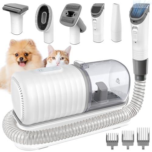 binROC Pet Grooming Kit & Dog Hair Vacuum Groomer with 1.5 L Capacity, 5 in 1 Grooming Tools, Low Noise 99% Pet Hair Suction, Dog Shedding Grooming Supplies