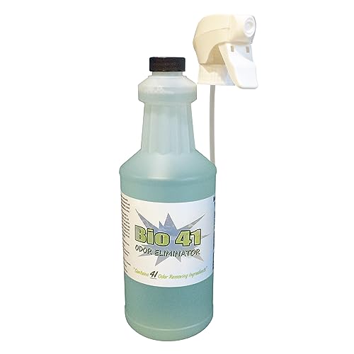 Bio 41 Odor Eliminator, Molecular Technology Since 2005 - Commercial, Industrial, Strong Pet & Urine Odor Remover, Trash Can Deodorizer 32 Oz Sprayer