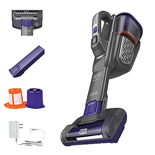 BLACK+DECKER Furbuster Handheld Vacuum for Pets, Cordless, AdvancedClean+, Gray (HHVK515JP07)