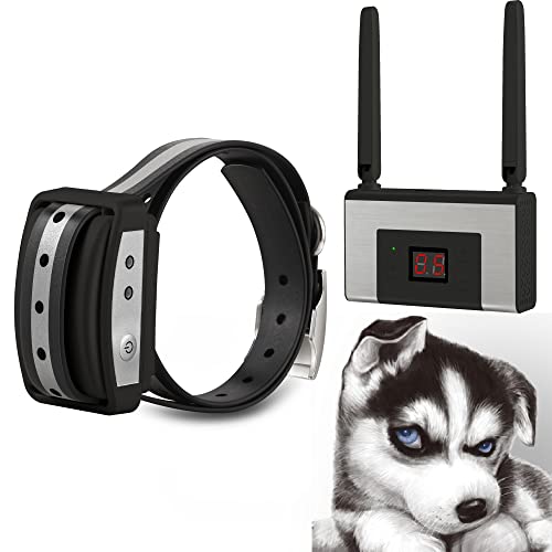 Blingbling Petsfun Electric Wireless Dog Fence System, Pet Containment System with Waterproof and Rechargeable Training Collar Receiver for 1 Dogs Pets Container Boundary (Black)