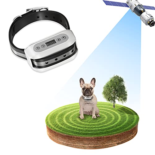 Blingbling Petsfun GPS Wireless Dog Fence System, Electric Satellite Technology Pet Containment System by GPS Signal Boundary for Dogs and Pets with Waterproof & Rechargeable Collar Receiver(White)