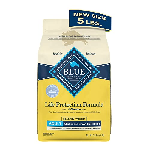 Blue Buffalo Life Protection Formula Natural Adult Healthy Weight Dry Dog Food, Chicken and Brown Rice 5-lb Trial Size Bag