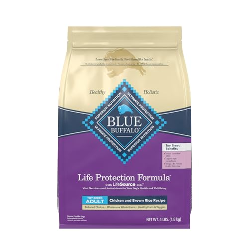 Blue Buffalo Life Protection Formula Natural Adult Toy Breed Dry Dog Food, Chicken and Brown Rice 4-lb