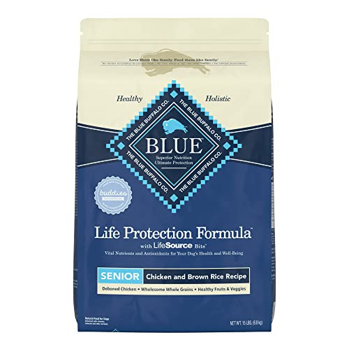 Blue Buffalo Life Protection Formula Natural Senior Dry Dog Food, Chicken and Brown Rice 15-lb