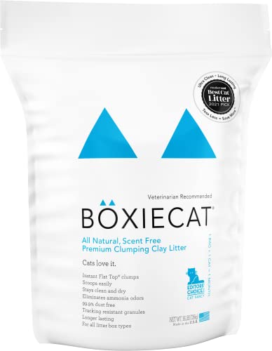 Boxiecat Premium Clumping Cat Litter - Scent Free - Clay Formula - Ultra Clean Longer Lasting Odor Control, Hard Clumping Litter Box, 99.9% Dust Free