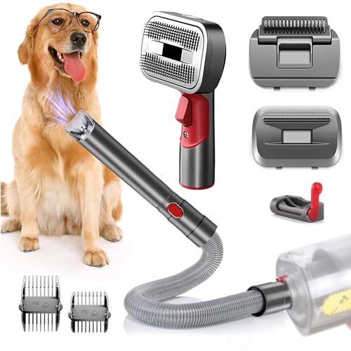 BTD-DARBY Dog Pet Grooming Attachment Kit for Dyson Vacuum V7 V8 V10 V11 V12 V15 Only,Dog Clippers for Grooming with Deshedding Brushes Attachment Tools for Dogs Cats Shedding 4 in 1 Brushes