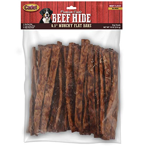 Cadet Premium Grade Munchy Beef Hide Sticks Beef 6.5" 50 Count
