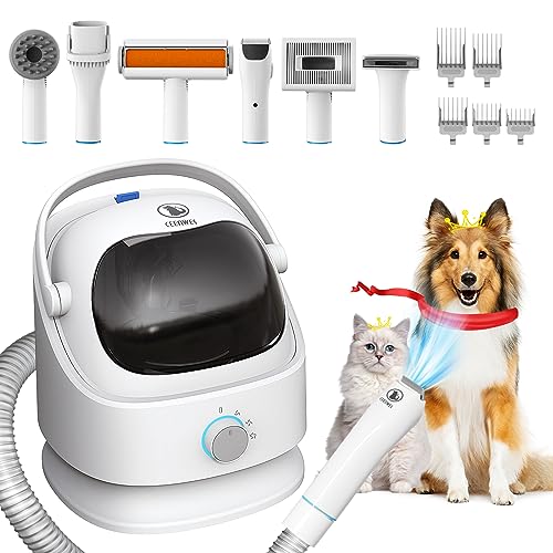 Ceenwes Astronaut 1 Dog Grooming Vacuum for Dogs/Cats 3L Large Capacity Dog Grooming Vacuum Low Noise Dog Hair Vacuum Groomer Pet Clipper for Shedding Dog Grooming Kit