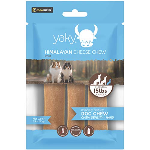 Chewmeter Himalayan Yaky Cheese Chew, 100% Natural, Long Lasting, Gluten Free, Healthy & Safe Dog Treats, Lactose & Grain Free, Protein Rich, Stain Free, Small, For Dogs 15 Lbs & Smaller, 3.3 Ounce