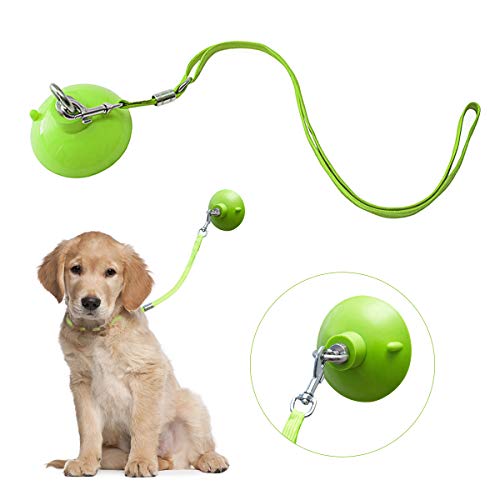 Cimoon Pet Dog Bathing & Grooming Suction Cup with Grooming Loop - Keeps Dog in Bathtub or Shower Tether Straps Restraints to Grooming Tub Walls- Any Size Dog（Green）