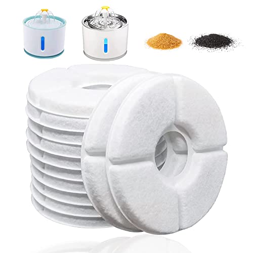 Cirfifth Pet Water Fountain Filters, Replacement for 84oz/2.5L Automatic Cat Fountain, Triple Filtration System, 12 Pack