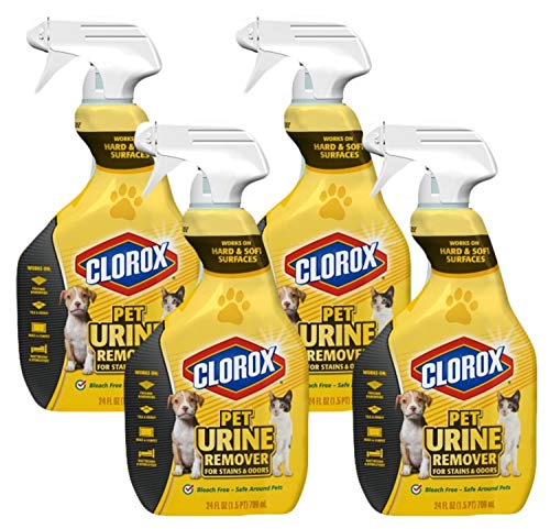 Clorox Pet Urine Remover for Stains and Odors, 24 Ounce (Pack of 4)